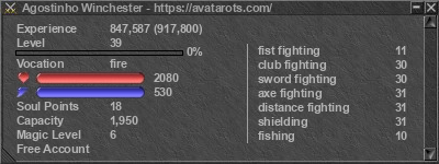 Signature for player Agostinho Winchester