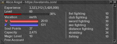 Signature for player Alice Angel