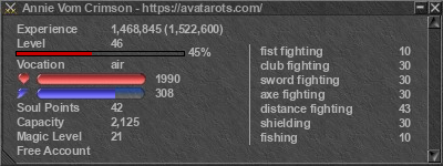 Signature for player Annie Vom Crimson