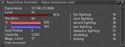 Signature for player Aspartame Ancestor