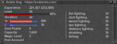 Signature for player Avatar Ang