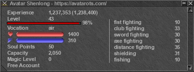 Signature for player Avatar Shenlong