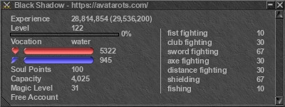 Signature for player Black Shadow