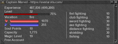 Signature for player Captain Marvel