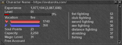 Signature for player Character Name