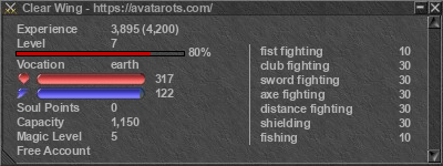 Signature for player Clear Wing