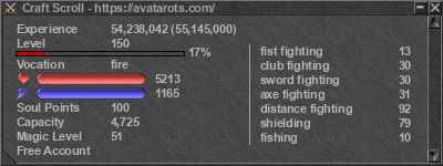 Signature for player Craft Scroll