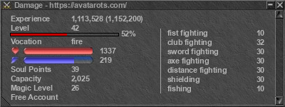 Signature for player Damage