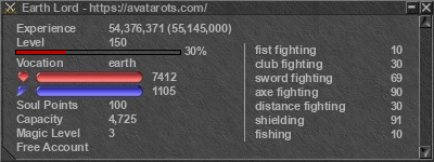 Signature for player Earth Lord