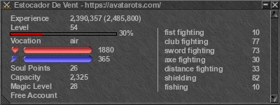 Signature for player Estocador De Vent
