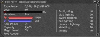 Signature for player Fire Form