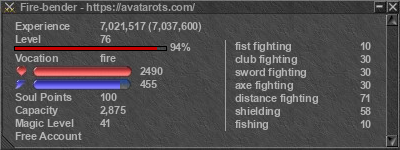 Signature for player Fire-bender