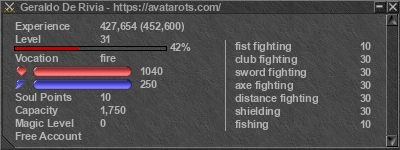 Signature for player Geraldo De Rivia