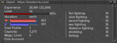 Signature for player Gland