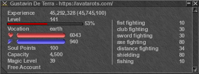 Signature for player Gustavin De Terra