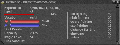 Signature for player Hermione