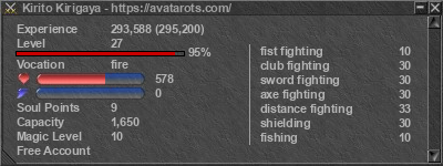 Signature for player Kirito Kirigaya