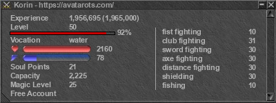 Signature for player Korin