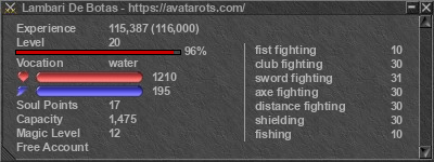 Signature for player Lambari De Botas