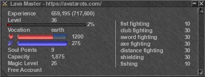 Signature for player Lava Master