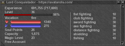 Signature for player Lord Conquistador