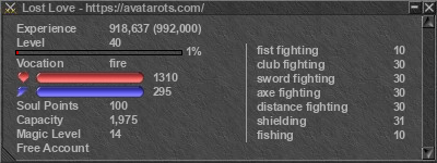 Signature for player Lost Love