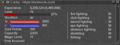 Signature for player Mr Lucky