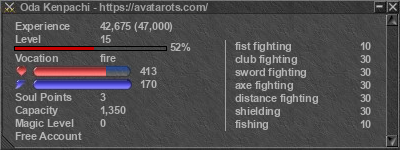 Signature for player Oda Kenpachi