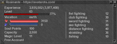 Signature for player Rosinante