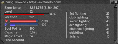 Signature for player Sung Jin-woo