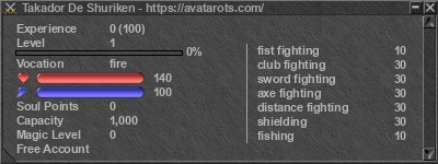 Signature for player Takador De Shuriken