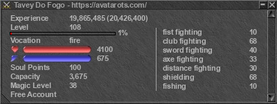 Signature for player Tavey Do Fogo