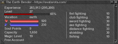 Signature for player The Earth Bender