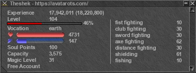 Signature for player Theshek