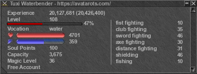 Signature for player Tuxi Waterbender