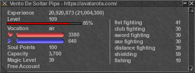 Signature for player Vento De Soltar Pipa