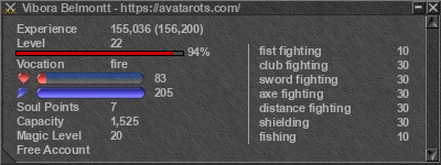 Signature for player Vibora Belmontt