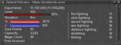 Signature for player Zahard Volcano