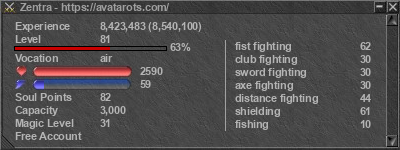 Signature for player Zentra